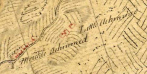 Map 2. Meickle Achinmed and Little Achinmed, Ayrshire: Roy Military Survey of Scotland, 1747-55. Reproduced with the permission of the National Library of Scotland 
