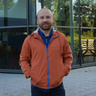 Dr Andrew Caines outside Cambridge Computer Lab