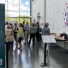 Delegates networking over lunch at the Language Sciences knowledge exchange workshop in June 2023