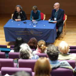 Ianthi Tsimpli, Rosemary Varley and Matt Davis in research dialogue on the relationship between language and general cognition; Photo credit: Chris Loades