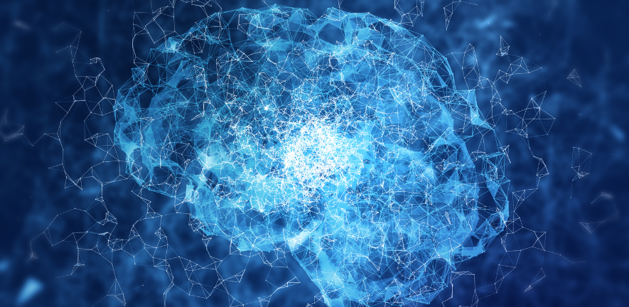 Graphic interpretation of brain and neural connections in the brain