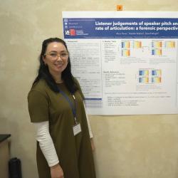 Photo of Alice Paver and Kirsty McDougall in front of their poster
